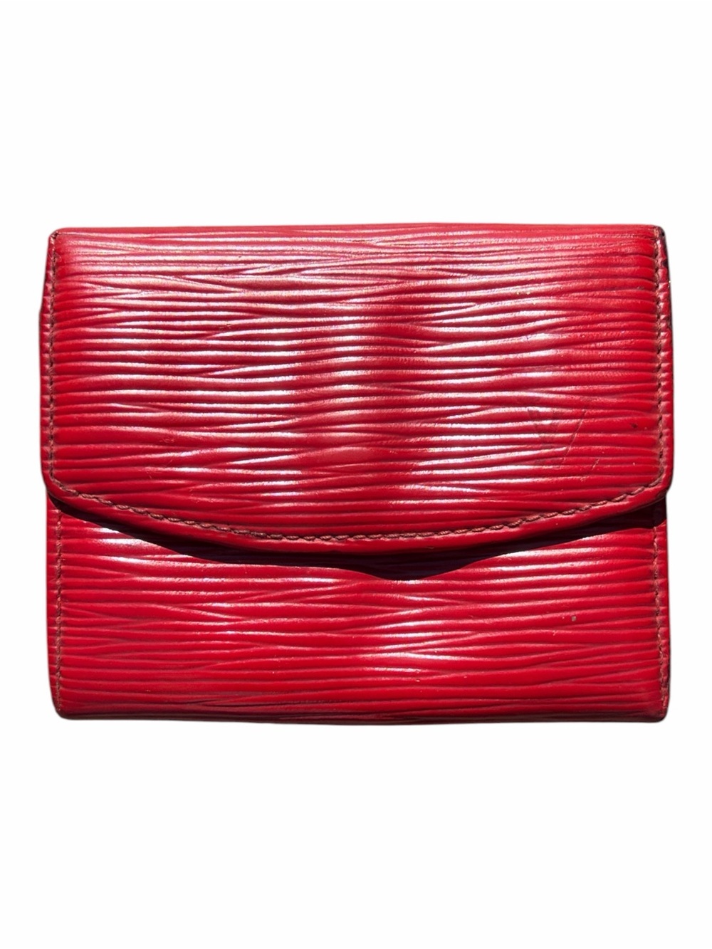 Vintage Louis Vuitton Epi Leather Porte Monnaie Billets Wallet Red